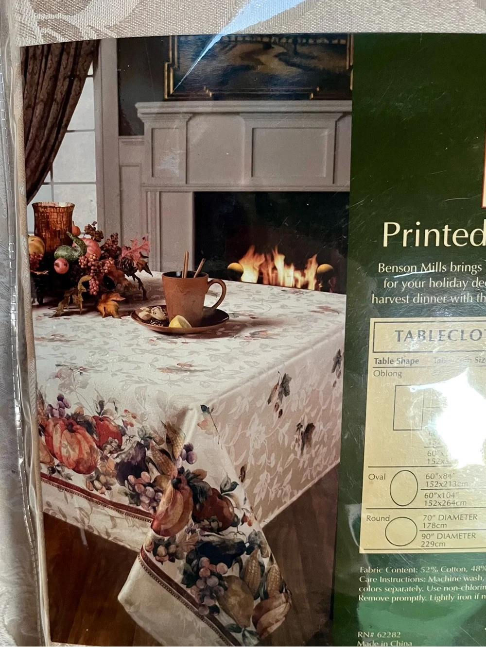 Benson Mills Jubilee Fall Thanksgiving Pumpkin Jacquard Fabric Tablecloth 60x84